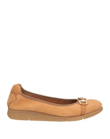 Frau Woman Ballet Flats Camel Size 7 Leather In Brown