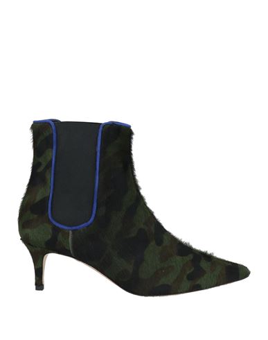 Prosperine Woman Ankle Boots Military Green Size 8 Leather In Blue