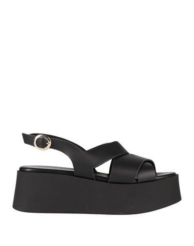Frau Woman Sandals Black Size 10 Leather In Black