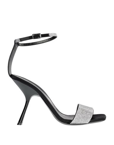 Shop Sergio Rossi Sandal With Silver Strass Woman Sandals Silver Size 8 Other Fibres