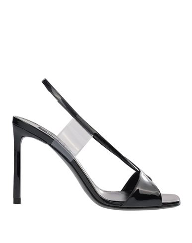 Shop Sergio Rossi Shiny Sandal With Black Heel Woman Sandals Black Size 8 Leather