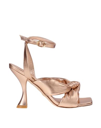 Stuart Weitzman Sandal With Rose Gold Heel Woman Sandals Rose Gold Size 7.5 Leather In Gray