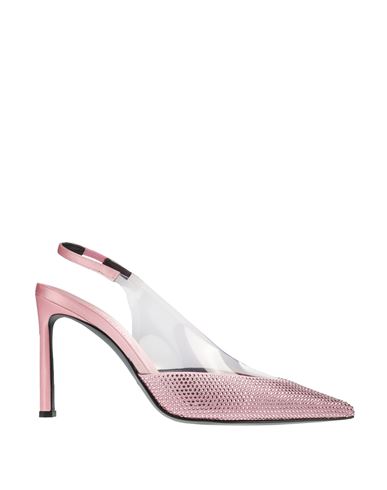 Shop Sergio Rossi Decolletes With Pink Strass Woman Pumps Pink Size 8 Other Fibres