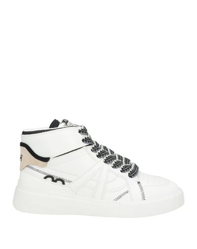 Ash Man Sneakers White Size 8 Leather, Textile Fibers