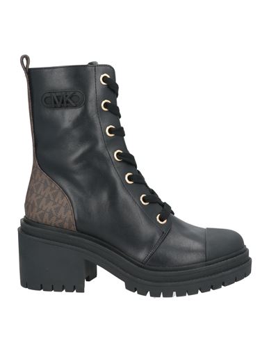 Michael Michael Kors Woman Ankle Boots Black Size 8 Leather, Pvc - Polyvinyl Chloride