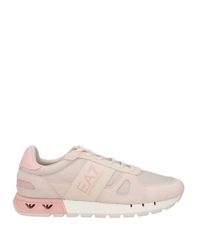 Ea7 Man Sneakers Beige Size 9 Cow Leather, Polyester In Beige