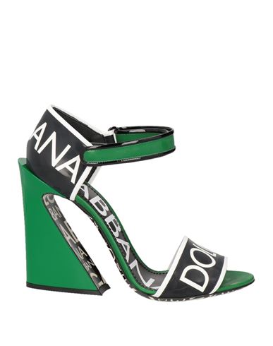 Dolce & Gabbana Woman Sandals Green Size 8.5 Leather