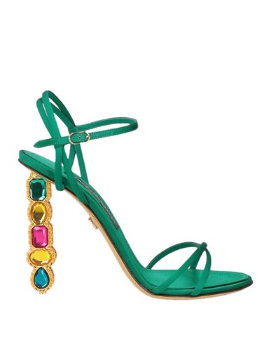 Dolce & Gabbana Woman Sandals Green Size 8.5 Textile Fibers