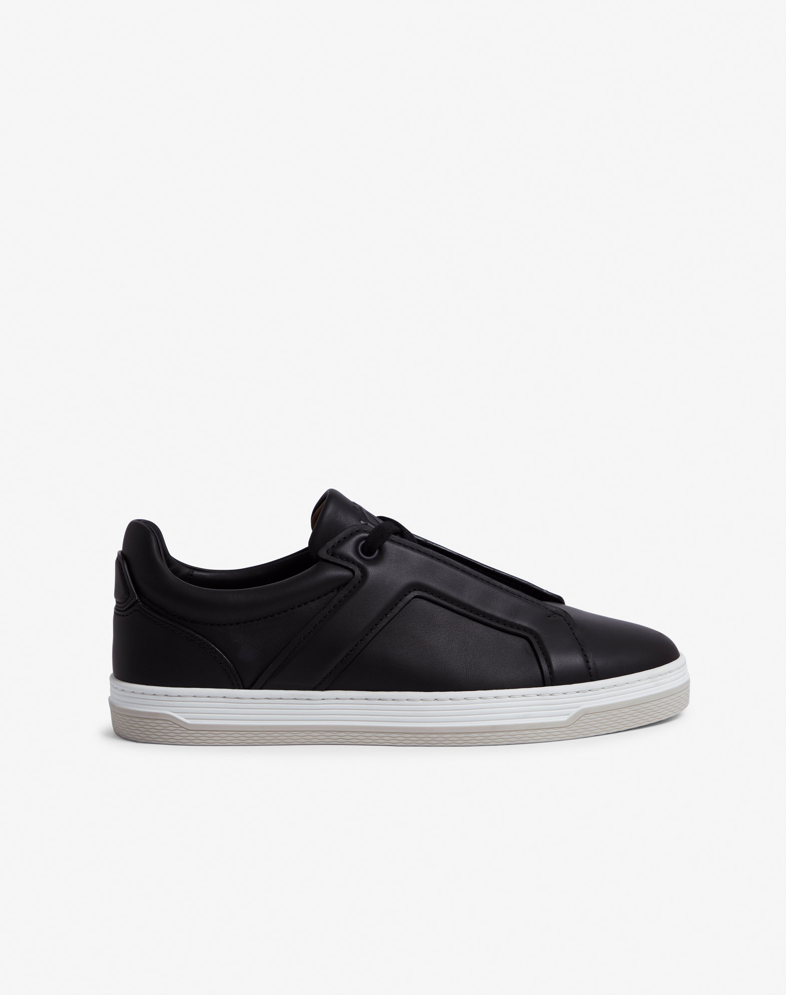 Shop Dunhill Tailored Leather Sneakers In Black