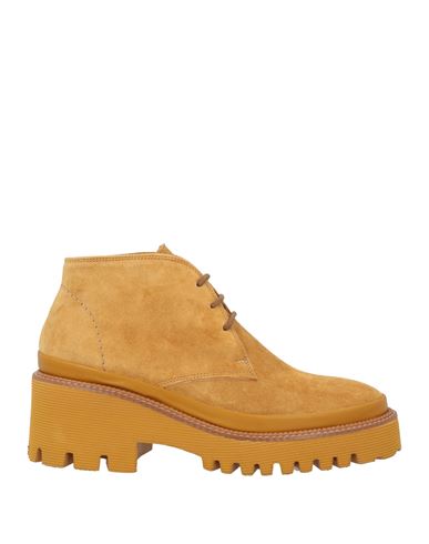 Shop Pons Quintana Woman Ankle Boots Ocher Size 8 Leather In Yellow