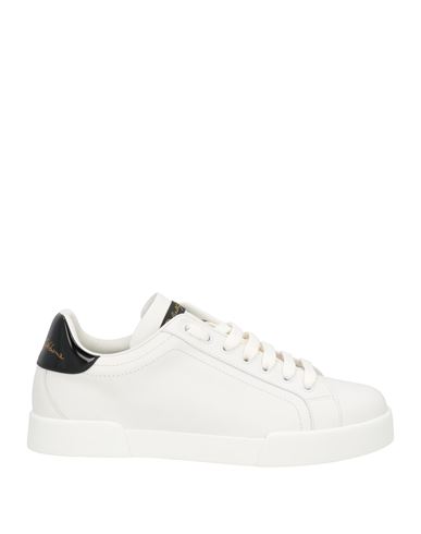Dolce & Gabbana Man Sneakers White Size 9 Leather In Black