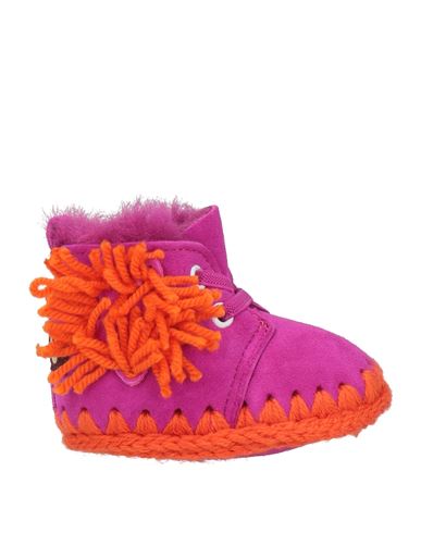 Mou Newborn Girl Newborn Shoes Fuchsia Size 0 Sheepskin, Wool In Pink
