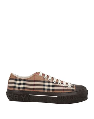 Burberry Man Sneakers Brown Size 8 Textile Fibers In Brown