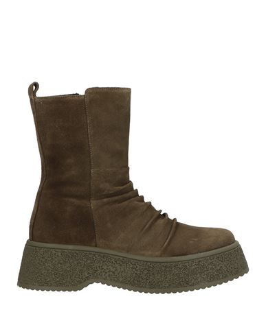 Tosca Blu Woman Ankle Boots Military Green Size 7 Leather In Green