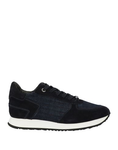Moorer Man Sneakers Midnight Blue Size 7 Leather, Textile Fibers In Blue