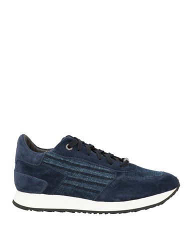 Moorer Man Sneakers Blue Size 7 Leather, Textile Fibers In Blue