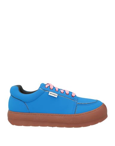 Shop Sunnei Man Sneakers Azure Size 8 Textile Fibers In Blue