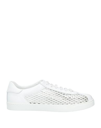 Shop Gianvito Rossi Woman Sneakers White Size 7.5 Calfskin, Textile Fibers