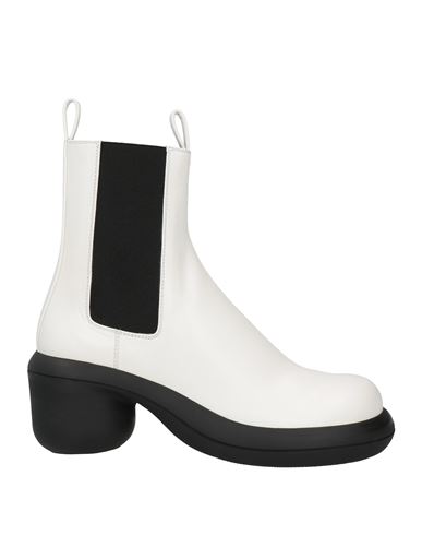 Jil Sander Woman Ankle Boots White Size 8 Leather
