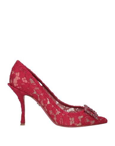 Dolce & Gabbana Woman Pumps Red Size 6.5 Textile Fibers In Pink
