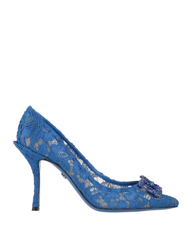Dolce & Gabbana Rainbow Lace 90mm Brooch-detail Pumps In Blue