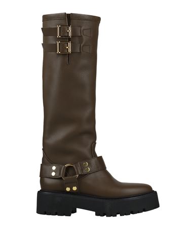 Karida Woman Boot Khaki Size 8 Calfskin In Brown