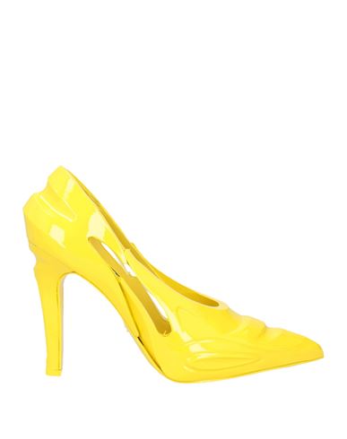 Shop Dolce & Gabbana Woman Pumps Yellow Size 8.5 Polyurethane, Calfskin
