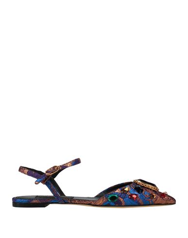 Dolce & Gabbana Woman Ballet Flats Blue Size 9.5 Textile Fibers