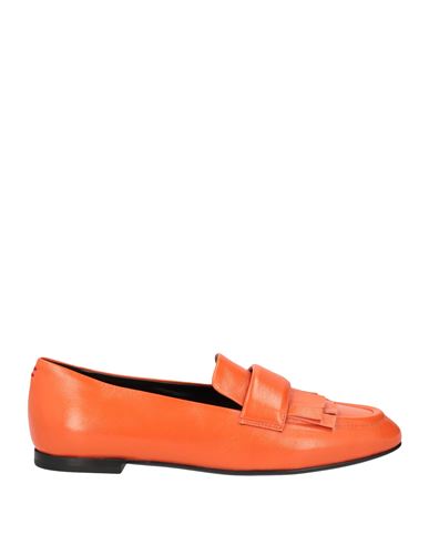 Halmanera Woman Loafers Orange Size 6 Leather In Red