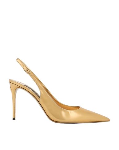 Shop Dolce & Gabbana Slingbacks Woman Pumps Gold Size 7 Leather