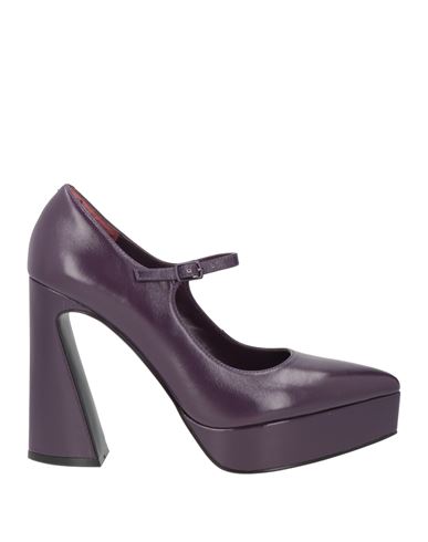 Jeannot Woman Pumps Purple Size 7 Leather