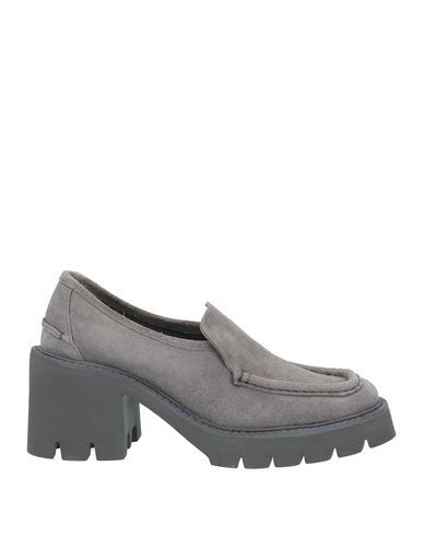 Garcia Woman Loafers Grey Size 11 Leather In Gray