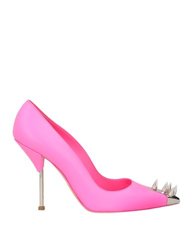 Alexander Mcqueen Woman Pumps Fuchsia Size 5 Leather In Gray