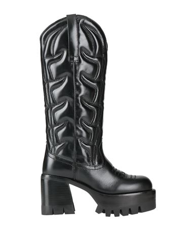 Jeffrey Campbell Woman Boot Black Size 7 Leather In Multi
