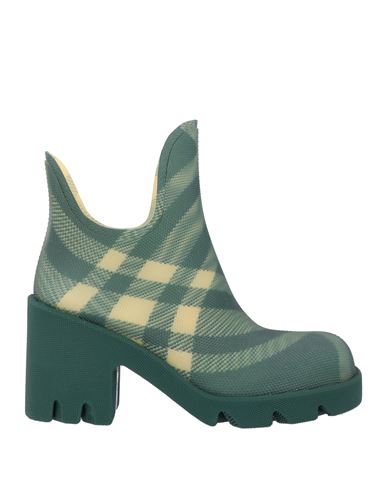 Burberry Woman Ankle Boots Green Size 8 Rubber