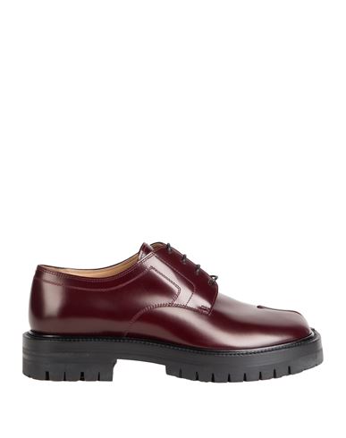 Maison Margiela Man Lace-up Shoes Burgundy Size 9 Leather In Red