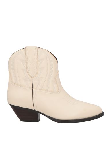 Lola Cruz Woman Ankle Boots Ivory Size 6 Leather In White