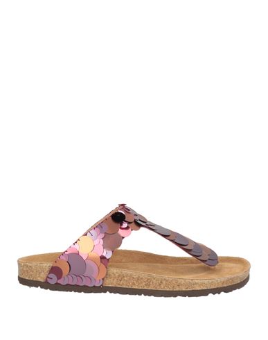 Maliparmi Malìparmi Woman Thong Sandal Purple Size 10 Textile Fibers, Leather