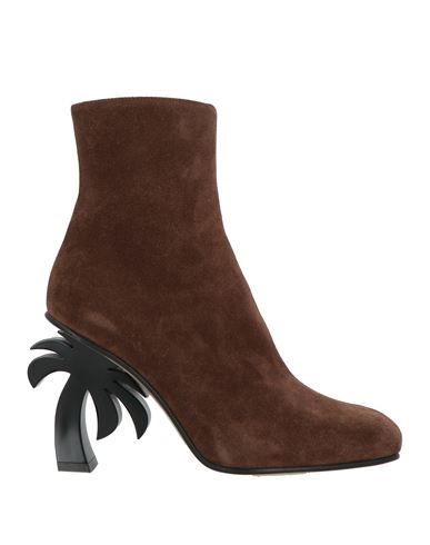 Palm Angels Woman Ankle Boots Chocolate Brown Size 8 Leather