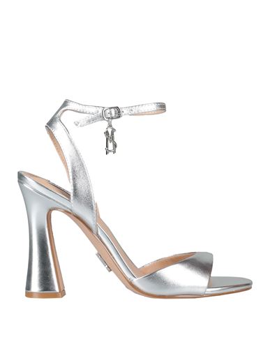 Steve Madden Woman Sandals Silver Size 8 Leather In Silver