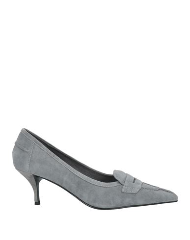 Jeffrey Campbell Woman Loafers Grey Size 7 Leather In Gray