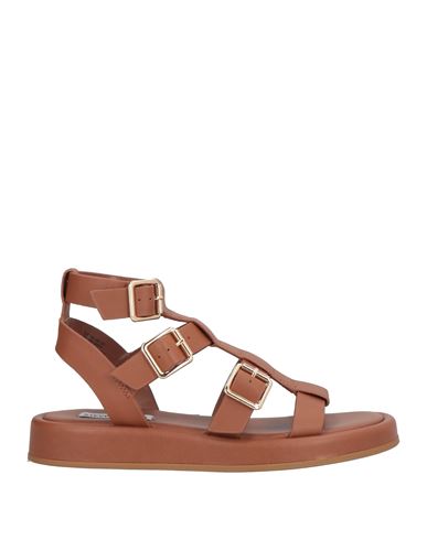 Steve Madden Woman Sandals Brown Size 8 Leather In Brown