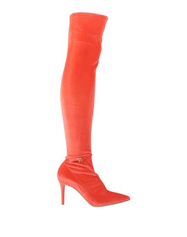 Gianvito Rossi Woman Boot Coral Size 7.5 Textile Fibers In Orange