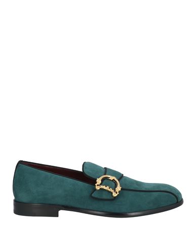 Dolce & Gabbana Man Loafers Deep Jade Size 9 Goat Skin, Viscose, Cotton In Green