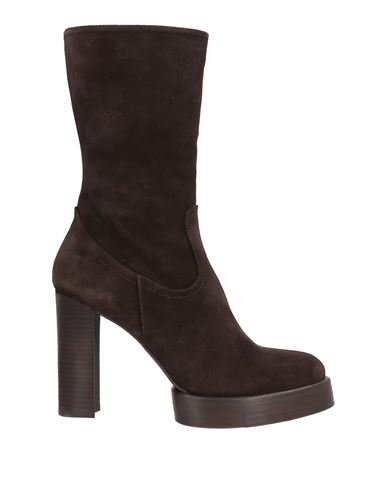 Paloma Barceló Woman Ankle Boots Dark Brown Size 9.5 Leather In Brown