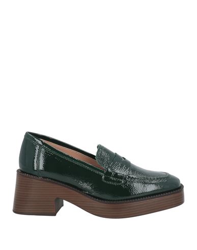Unisa Woman Loafers Dark Green Size 8 Leather