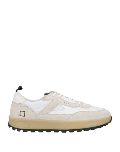 Date D. A.t. E. Man Sneakers White Size 12 Leather, Textile Fibers In White