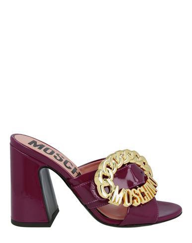 Shop Moschino Logo Buckle Heel Sandals Woman Sandals Red Size 8 Calfskin