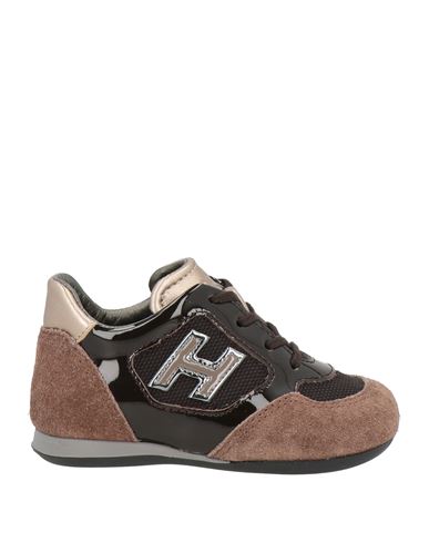 Hogan Toddler Sneakers Military Green Size 9.5c Leather, Textile Fibers In Beige