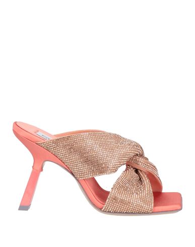 Sebastian Milano Woman Sandals Salmon Pink Size 7 Textile Fibers